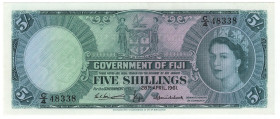 Fiji 5 Shillings 1961
P# 51b, N# 206621; # C/4 48338; AUNC