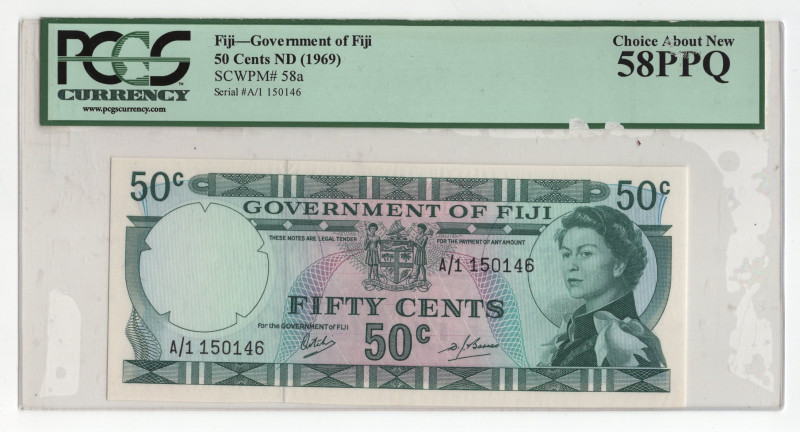 Fiji 50 Cents 1969 (ND) PCGS 58PPQ
P# 58a, N# 206623; # A/1 150146