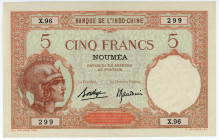New Caledonia 5 Francs 1926 (ND)
P# 36b, N# 216078; # X.96 299; UNC