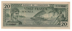 New Caledonia 20 Francs 1944 (ND)
P# 49, N# 203990; # FT 119387; AUNC