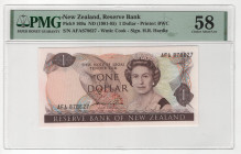 New Zealand 1 Dollar 1981 - 1985 (ND) PMG 58 Choice About Unc
P# 169a, # AFA878627