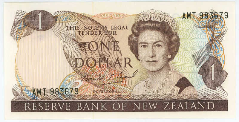 New Zealand 1 Dollar 1985 - 1989 (ND)
P# 169b, N# 206303; # AMT 983879; UNC