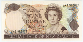 New Zealand 1 Dollar 1985 - 1989 (ND)
P# 169b, N# 206303; # AMT 983879; UNC
