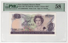 New Zealand 2 Dollars 1985 - 1989 (ND) PMG 58 Choice About Unc
P# 170b, # EMB593486
