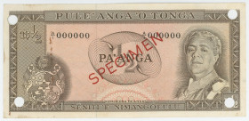 Tonga 1/2 Pa'anga 1967 (ND)
P# 13s, N# 314974; # A/I 000000; "Reine Salote"; VF with 4 cancellation holes