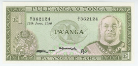 Tonga 1 Paanga 1980
P# 19c, N# 300914; # B/1 362124; UNC