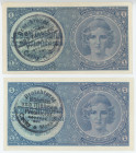 Bohemia & Moravia 2 x 1 Koruna 1939 (ND) German Occupation - WW II
P# 1a, N# 217508; # A 068; UNC