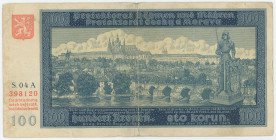 Bohemia & Moravia 100 Korun 1940
P# 6a, N# 204545; # S.04A 398120; F
