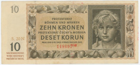 Bohemia & Moravia 5 Korun 1942
P# 8a, N# 207305; # S.20N 148697; VF