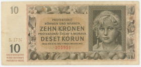 Bohemia & Moravia 5 Korun 1942
P# 8a, N# 207305; # S.17N 375951; VF