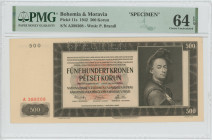 Bohemia & Moravia 500 Korun 1942
P# 11s, N# 20504; # A388208