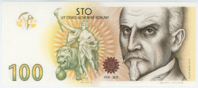 Czech Republic 100 Korun 2019 (2020) "100th Anniversary of the Czechoslovak Crown" Series "B"
N# 224422; # B 01 000792; Released just 2.000 Pieces; W...