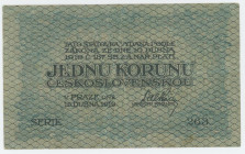 Czechoslovakia 1 Koruna 1919
P# 6a, N# 207298; # Serie 263; F