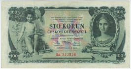 Czechoslovakia 100 Korun 1931
P# 23b, N# 222208; # Ba 323536; XF+