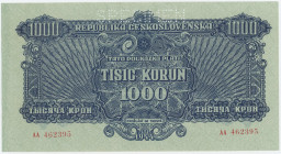 Czechoslovakia 1000 Korun 1944 Specimen
P# 50s, N# 285780; # AA 462395; UNC