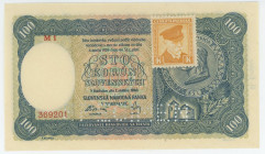 Czechoslovakia 100 Korun 1940 1945(ND) Specimen
P# 52, N# N/A; # M1 369201; UNC