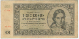 Czechoslovakia 1000 Korun 1945
P# 74c, N# 207311; # S.30E 155391; G