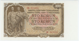 Czechoslovakia 100 Korun 1953
P# 86b, N# 213079; # CH 215121; UNC