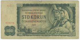 Czechoslovakia 100 Korun 1961
P# 91a, N# 206529; # D45 272770; VG