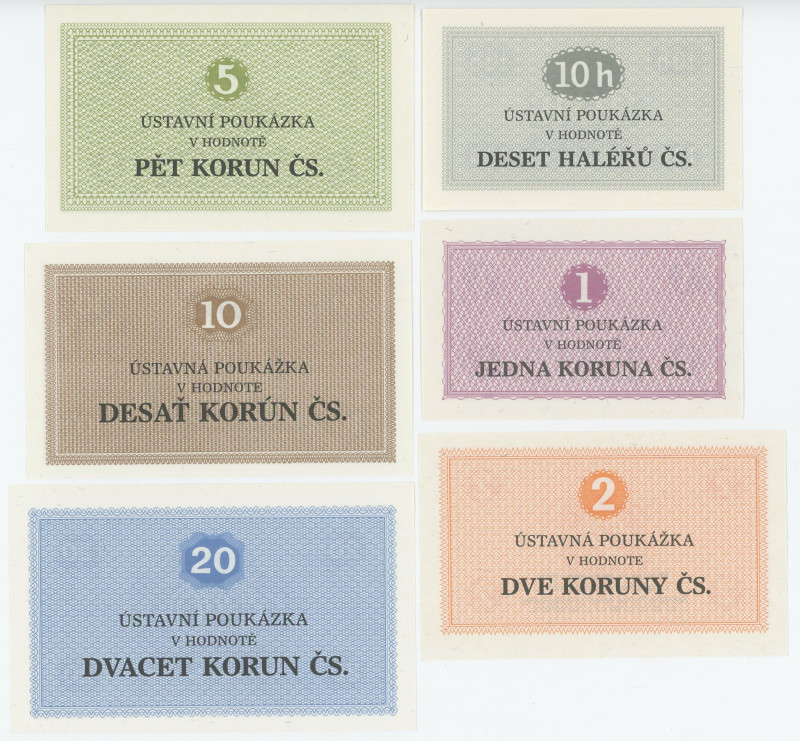 Czechoslovakia Lot of 6 Banknotes 1981 - 1986 (ND) Prison Money
Vězeňské poukáz...