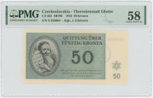Czechoslovakia Theresienstadt Ghetto 50 Kronen 1943 PMG 58 Choice About UNC
# G 026894