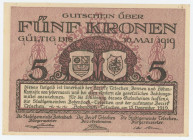 Czechoslovakia Bodenbach-Tetschen 5 Korun 1918
N# 271126; # 0202 1014; AUNC