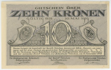 Czechoslovakia Bodenbach-Tetschen 10 Korun 1918
N# 357094; # 0181 0136; AUNC
