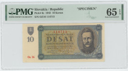 Slovakia 10 Korun 1943 Specimen PMG 65 EPQ Gem UNC
P# 6s, N# 232621; # OZ16 114713