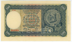Slovakia 100 Korun 1940 Specimen
P# 11s, N# 224459; # C6 540063; UNC