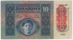 Austria 10 Лronen 1915 (1919)
P# 51a, N# 206765; # 1167 488135; F