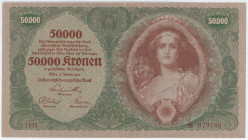 Austria 50000 Kronen 1922
P# 80, N# 244668; # 1191 *079780; XF+