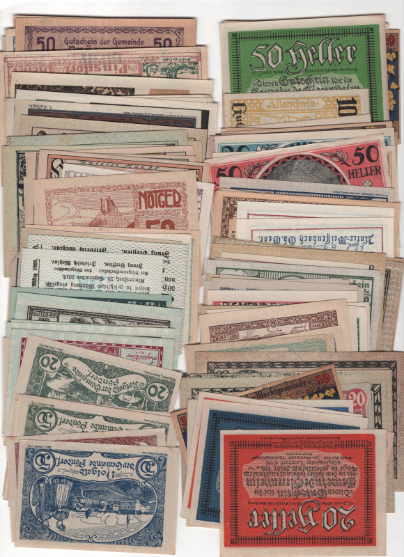 Austria 100 x Notgelds 1920 th
Various States, Denominations, Dates & Motive; X...