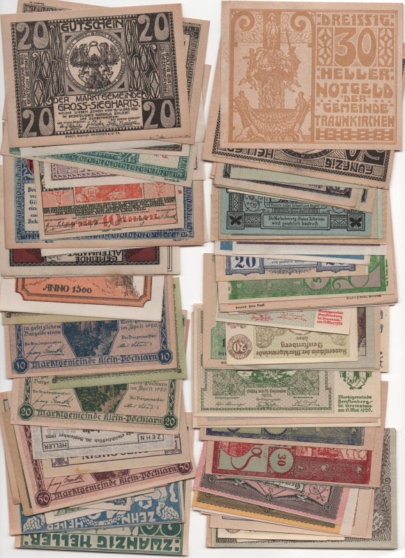 Austria 100 x Notgelds 1920 th
Various States, Denominations, Dates & Motive; X...