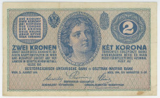 Austria 2 Kronen 1914
P# 124d, N# 214947; # 1200 C 720282; VF