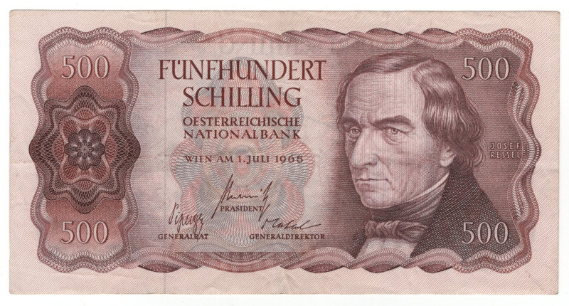 Austria 500 Schilling 1965
P# 139a, N# 226664; # F513472A; VF+