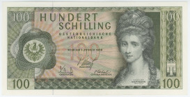 Austria 100 Schilling 1969
P# 145a, N# 225010, KK# 251.a; # N805249K; UNC