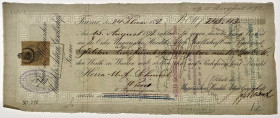 Austria - Hungary Ungarische Handels AG Fiume Rijeka Bill of Exchange for 243.43 Gulden 1892
# 340; Hungary Croatia; VF