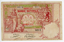Belgium 20 Francs 1914
P# 67, # 60763953 2431 O 953; F
