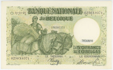 Belgium 50 Francs / 10 Belgas 1945
P# 106, N# 208155; # 6256 X 0371; UNC