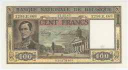 Belgium 100 Francs 1945
P# 126, N# 212070; # 1256.E.468; UNC-