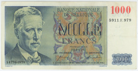 Belgium 1000 Francs 1951
P# 131a, N# 212787; # 5911.E.979; VF