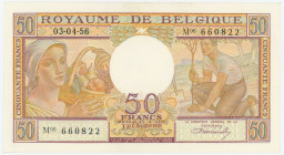 Belgium 50 Francs 1956
P# 133b, N# 207631; # M06 660822; UNC