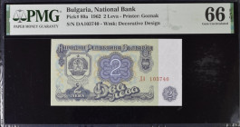 Bulgaria 2 Leva 1962 PMG 66 Gem uncirculated EPQ
P# 89a, # DA103740