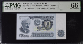 Bulgaria 10 Leva 1962 PMG 66 Gem uncirculated EPQ
P# 91a, # VT058352