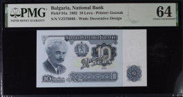 Bulgaria 10 Leva 1962 PMG 64 Choice Uncirculated
P# 91a, # VZ 376866