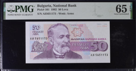 Bulgaria 50 Leva 1992 PMG 65 Gem uncirculated EPQ
P# 101, # AI5651173