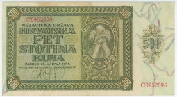 Croatia 500 Kuna 1941
P# 3a, N# 213994; # C0952096; XF
