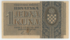 Croatia 1 Kuna 1942
P# 7, N# 204246; # BZ 197043; VF