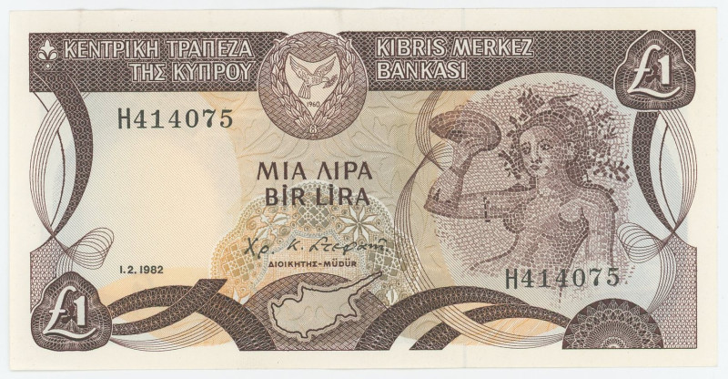 Cyprus 1 Pound 1982
P# 50, N# 223115; # H 414075; XF