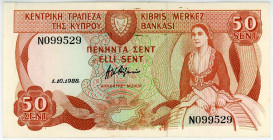 Cyprus 50 Cents 1988
P# 52, N# 208384; # N099529; AUNC